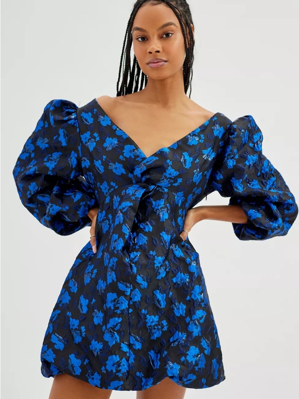 Sister Jane Margot Floral Jacquard Bubble Mini Dress